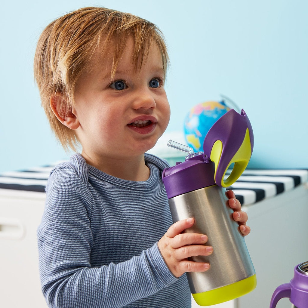 child with Insulated drink bottle replacement straw pack - b.box for kids
